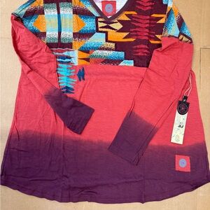 Colorful Geometric Patterned Women's Top